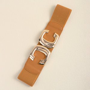 Zinc Alloy Buckle Elastic Wide Belt