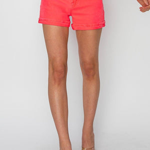 RISEN Full Size High Rise Cuffed Denim Shorts