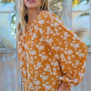 Hailey & Co Floral Off-Shoulder Balloon Sleeve Blouse