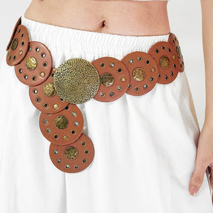 Round Shape PU Leather Belt