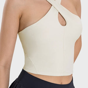 Millennia Crisscross Grecian Neck Active Cami