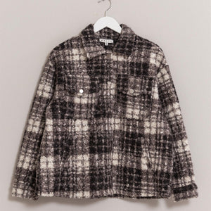 HYFVE Plaid Button Up Boucle Jacket