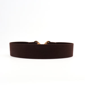 Geometric Buckle Elastic Wide Belt