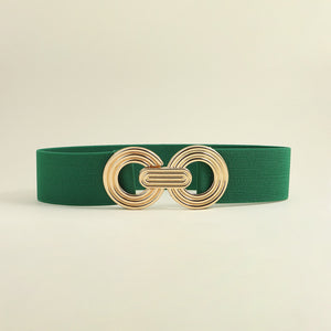 Geometric Buckle Elastic Wide Belt