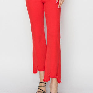 RISEN Full Size Mid Rise Step Hem Cropped Pants