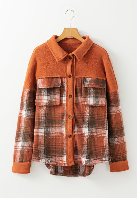 Plaid Button Up Long Sleeve Jacket