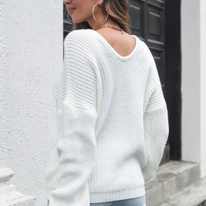 V-Neck Drop Shoulder Sweater