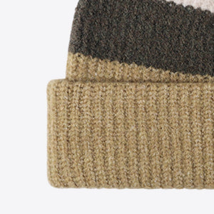 Tricolor Cuffed Knit Beanie