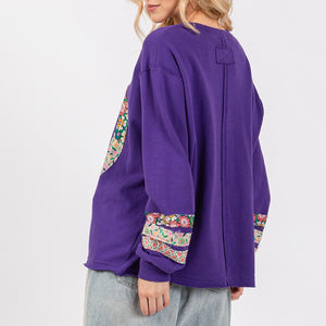 SAGE+FIG Peace Applique Patch Long Sleeve Top