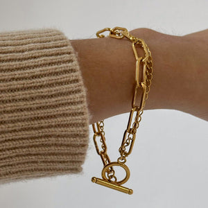 18K Gold-Plated Stainless Steel Chain Bracelet