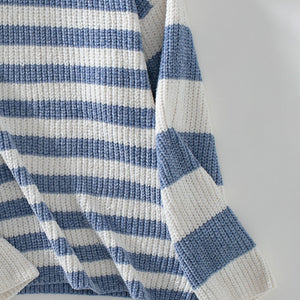 Striped Round Neck Long Sleeve Sweater