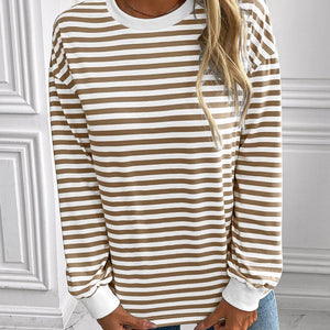 Ivy Lane Striped Round Neck Long Sleeve Sweatshirt