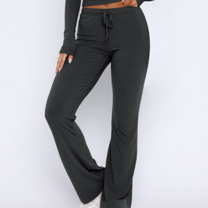 V-Neck Long Sleeve Top and Pants Set