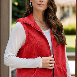 Zip Up Vest Coat with Pockets