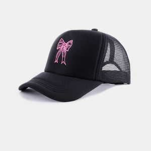 Zenana Ribbon Bow Embroidery Trucker Hat