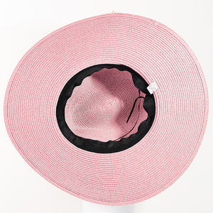 Fame Straw Braided Rope Strap Fedora Hat