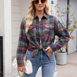 Mandy Plaid Button Up Long Sleeve Shirt