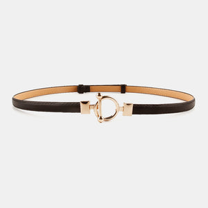 Toggle Buckle Skinny PU Belt