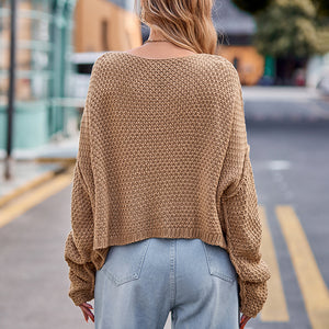 Round Neck Cable-Knit Sweater