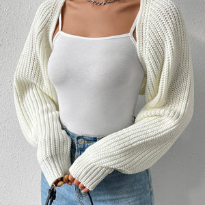 Honey Open Front Long Sleeve Cropped Cardigan