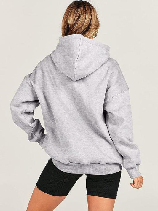 Dropped Shoulder Long Sleeve Hoodie