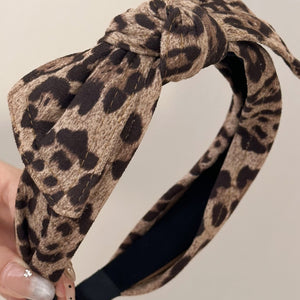 Leopard Polyester Wide Headband