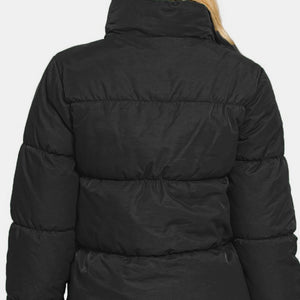 Zenana Zip Up Turtleneck Puffer Jacket with Pockets