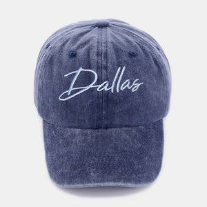 Zenana Washed DALLAS Embroidered Baseball Cap