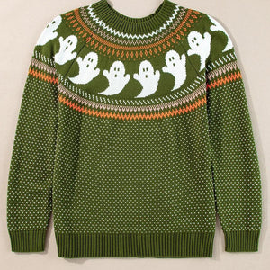 Ghost Round Neck Long Sleeve Sweater