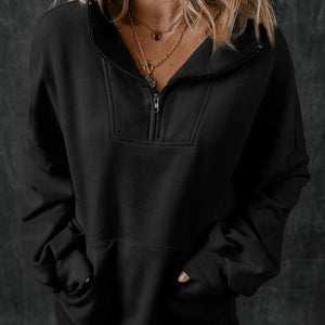 Half Zip Long Sleeve Sweatshirt