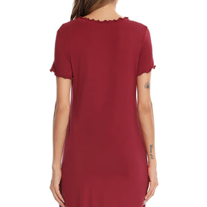 Round Neck Short Sleeve Lounge Dress