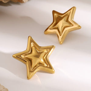 Stainless Steel Star Stud Earrings