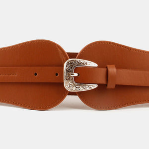 Wide Elastic Belt with Alloy Buckle