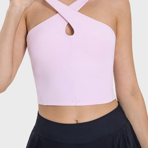 Millennia Crisscross Grecian Neck Active Cami