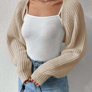 Honey Open Front Long Sleeve Cropped Cardigan