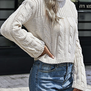 Cable-Knit Turtleneck Sweater