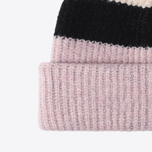 Tricolor Cuffed Knit Beanie