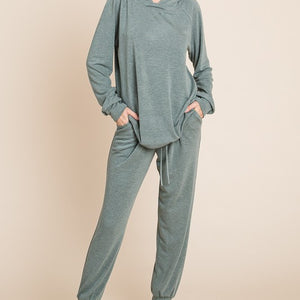 Super Lady Full Size Long Sleeve Hoodie and Tied Pants Set