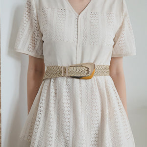 Irregular Buckle Braid Belt