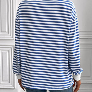 Ivy Lane Striped Round Neck Long Sleeve Sweatshirt