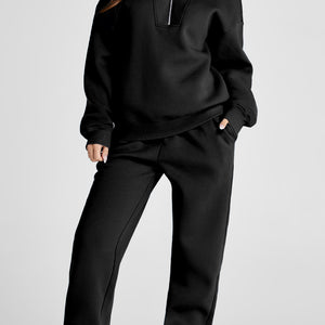 Quarter Zip Long Sleeve Top and Pants Set