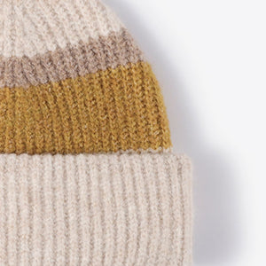 Tricolor Cuffed Knit Beanie