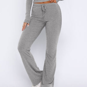 V-Neck Long Sleeve Top and Pants Set