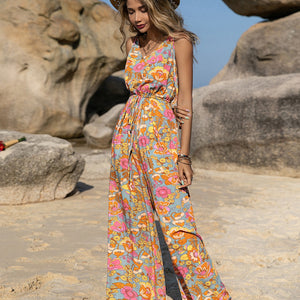 V-Neck Wide Leg Jumpsuit