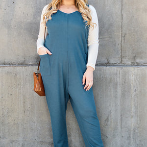 Double Take Full Size Sleeveless Straight Jumpsuit