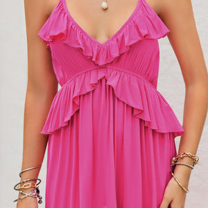 Ruffled Halter Neck Maxi Dress