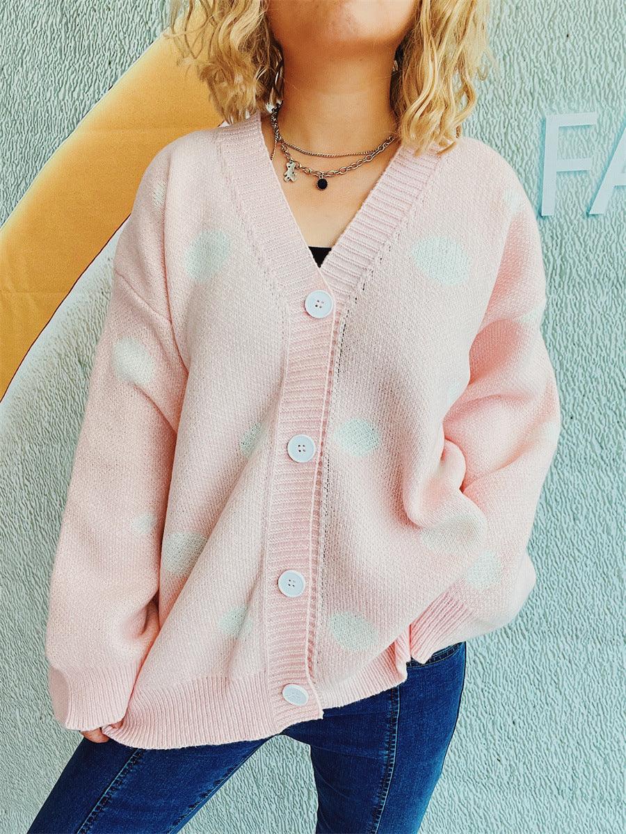 Polka Dot Button Up Cardigan