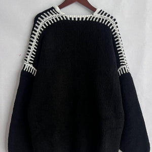 Double Take Contrast Open Front Dropped Shoulder Cardigan