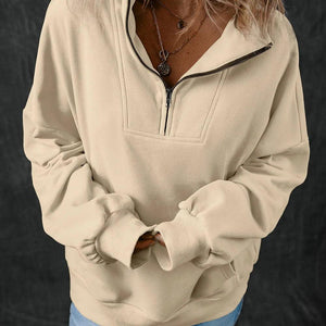 Half Zip Long Sleeve Sweatshirt