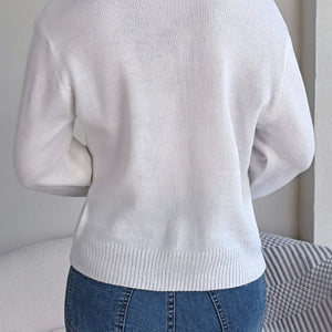 Cable-Knit Square Neck Long Sleeve Sweater